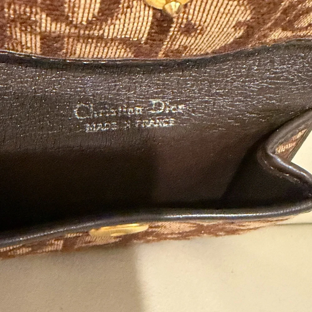 Authentic Christian Dior Brown and Black Coin Purse Good Condition